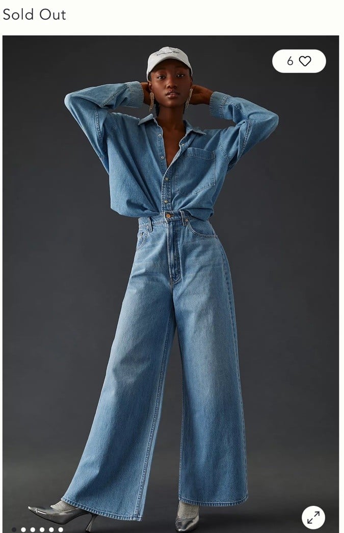 Mother Snacks High Waisted Funnel Ankle Wide Leg Jeans Women’s Sz 26 Free People